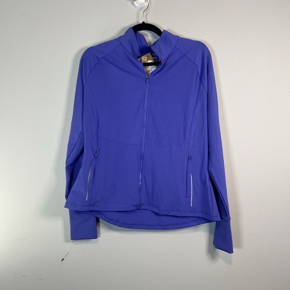 ASICS Women's Purple Yoga Activewear Full Zip Stretch Jacket Zip Pockets‎ XL NWT